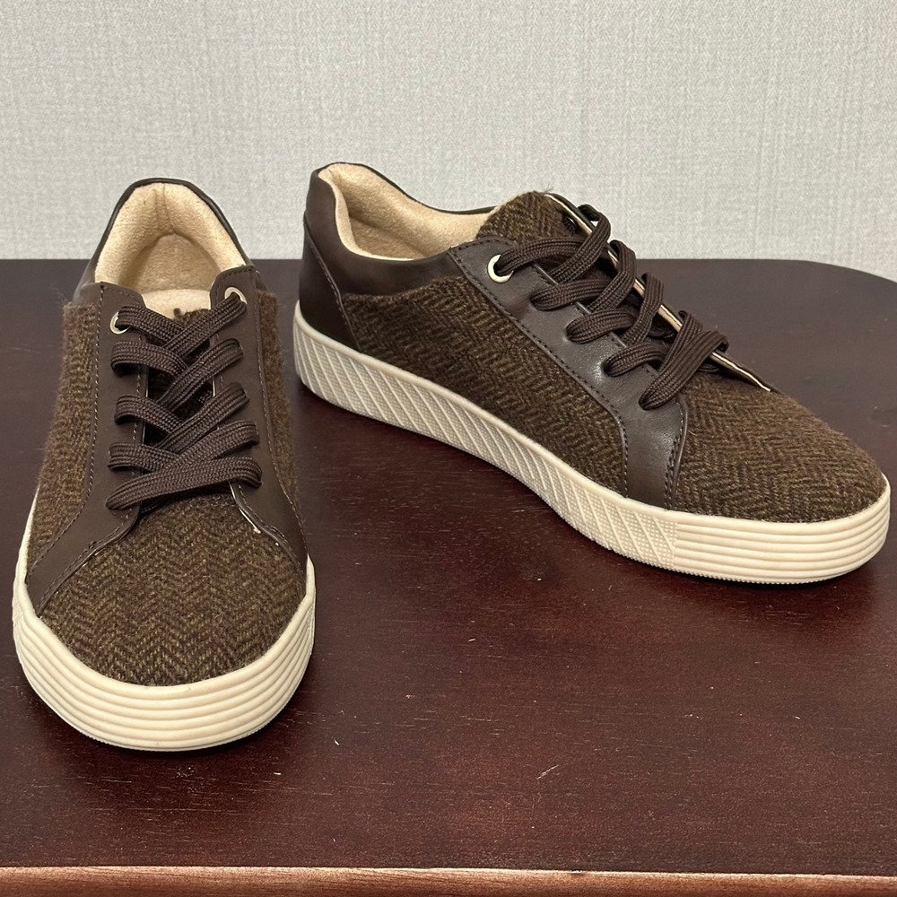 Soul Naturalizer Neela Brown Herringbone Tweed Comfort Sneakers Womens 7.5M
